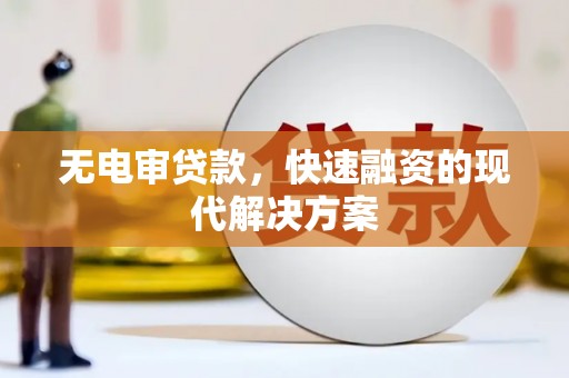 高树无电审贷款，快速融资的现代解决方案