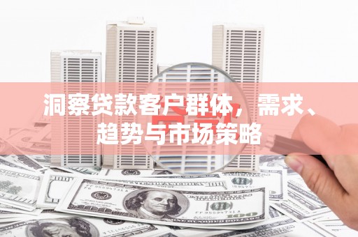 高树洞察贷款客户群体，需求、趋势与市场策略