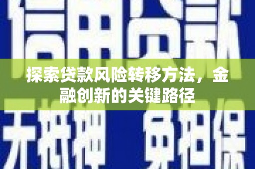 高树探索贷款风险转移方法，金融创新的关键路径