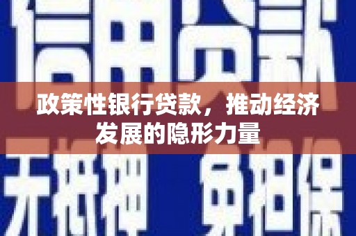 高树政策性银行贷款，推动经济发展的隐形力量