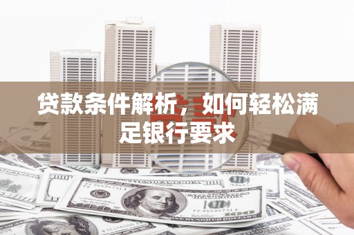 高树贷款条件解析，如何轻松满足银行要求