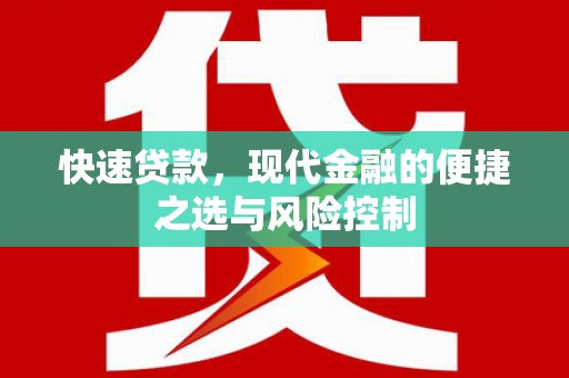 高树快速贷款，现代金融的便捷之选与风险控制