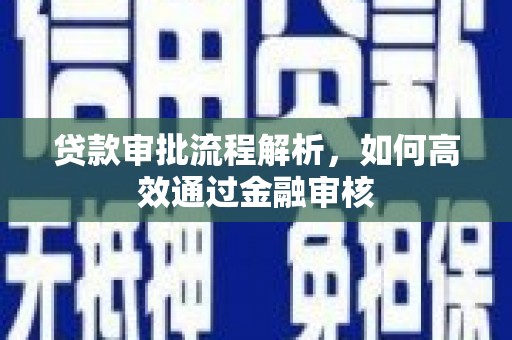 高树贷款审批流程解析，如何高效通过金融审核