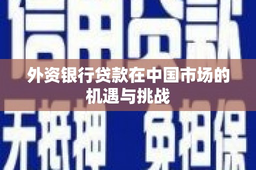 高树外资银行贷款在中国市场的机遇与挑战