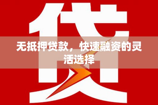 高树无抵押贷款，快速融资的灵活选择