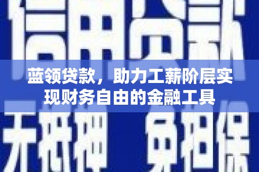高树蓝领贷款，助力工薪阶层实现财务自由的金融工具