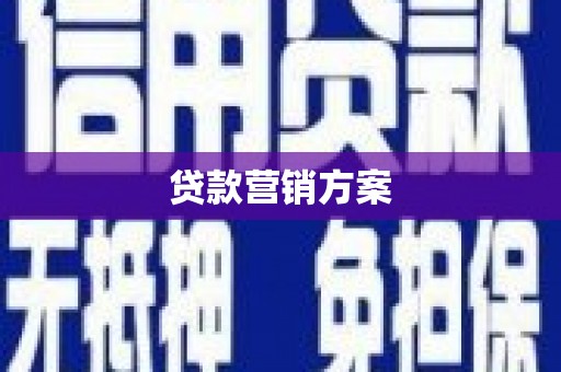 高树贷款营销方案