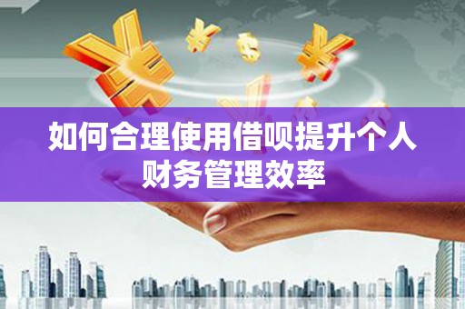 高树如何合理使用借呗提升个人财务管理效率