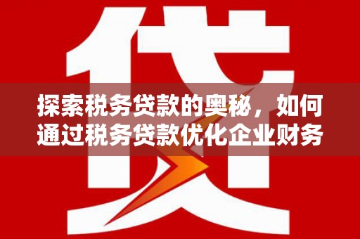 高树探索税务贷款的奥秘，如何通过税务贷款优化企业财务