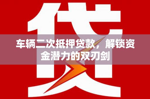 高树车辆二次抵押贷款，解锁资金潜力的双刃剑