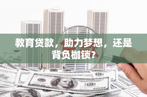 高树教育贷款，助力梦想，还是背负枷锁？