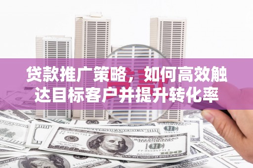 高树贷款推广策略，如何高效触达目标客户并提升转化率