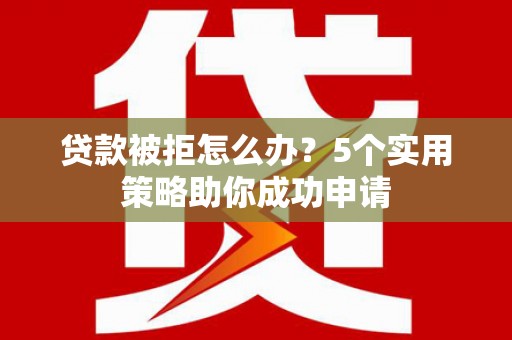 高树贷款被拒怎么办？5个实用策略助你成功申请