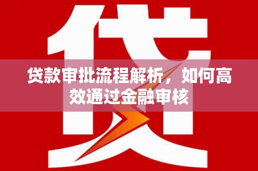 高树贷款审批流程解析，如何高效通过金融审核