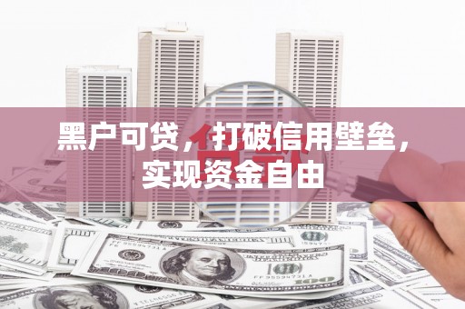高树黑户可贷，打破信用壁垒，实现资金自由