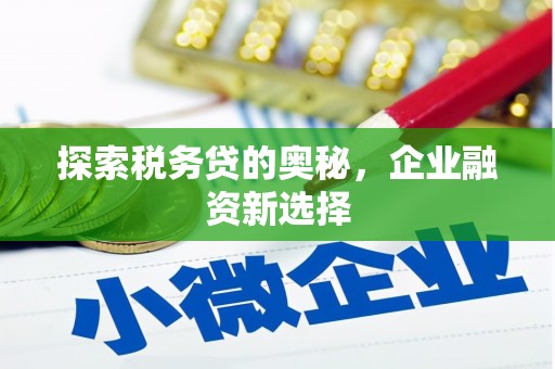 高树探索税务贷的奥秘，企业融资新选择
