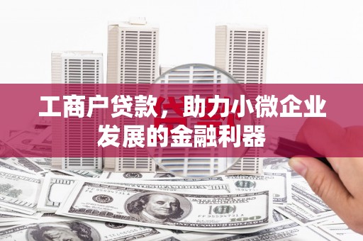 高树工商户贷款，助力小微企业发展的金融利器