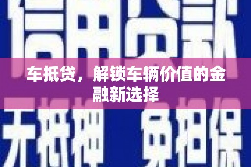 高树车抵贷，解锁车辆价值的金融新选择