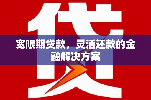 高树宽限期贷款，灵活还款的金融解决方案