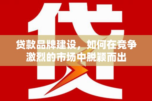 高树贷款品牌建设，如何在竞争激烈的市场中脱颖而出