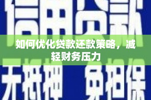 高树如何优化贷款还款策略，减轻财务压力