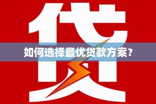 高树如何选择最优贷款方案？