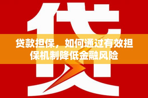 高树贷款担保，如何通过有效担保机制降低金融风险