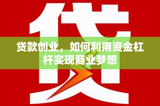 高树贷款创业，如何利用资金杠杆实现商业梦想